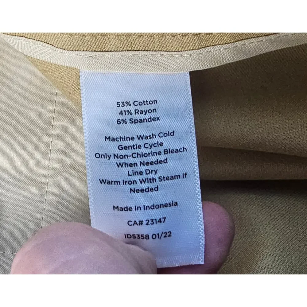 NWT TALBOTS bi stretch Chatham Slim Leg Ankle Pants Toasted Coconut 16P PETITE